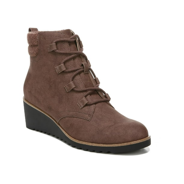 LifeStride Womens Zone Leather Ankle Wedge Boots