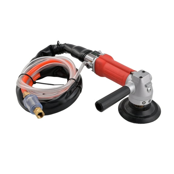 4-Inch Wet Air Stone Polisher - Pneumatic Water Grinder with Rear Exhaust, 5500 RPM for Granite, Marble, Concrete Polishing