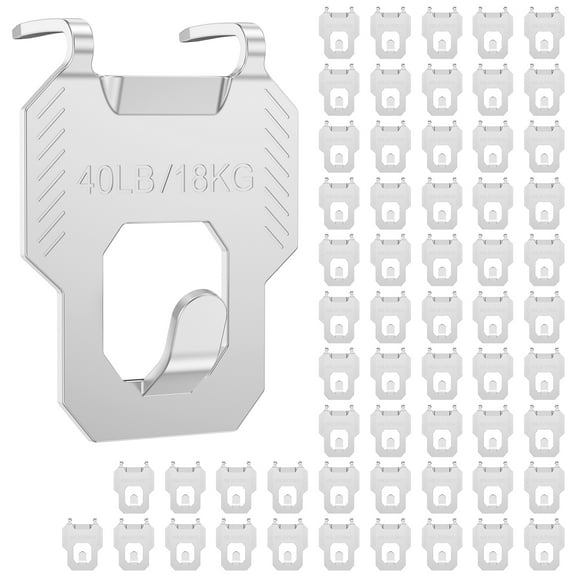 TMWEFUSC 60Pcs Claw Drywall Picture Hanger, Wall Picture Hanging Hooks Heavy Duty Picture Frame Hooks Kit Stainless Steel Mirror Hanger Hold Up to 40 lb for Photo Poster Decor