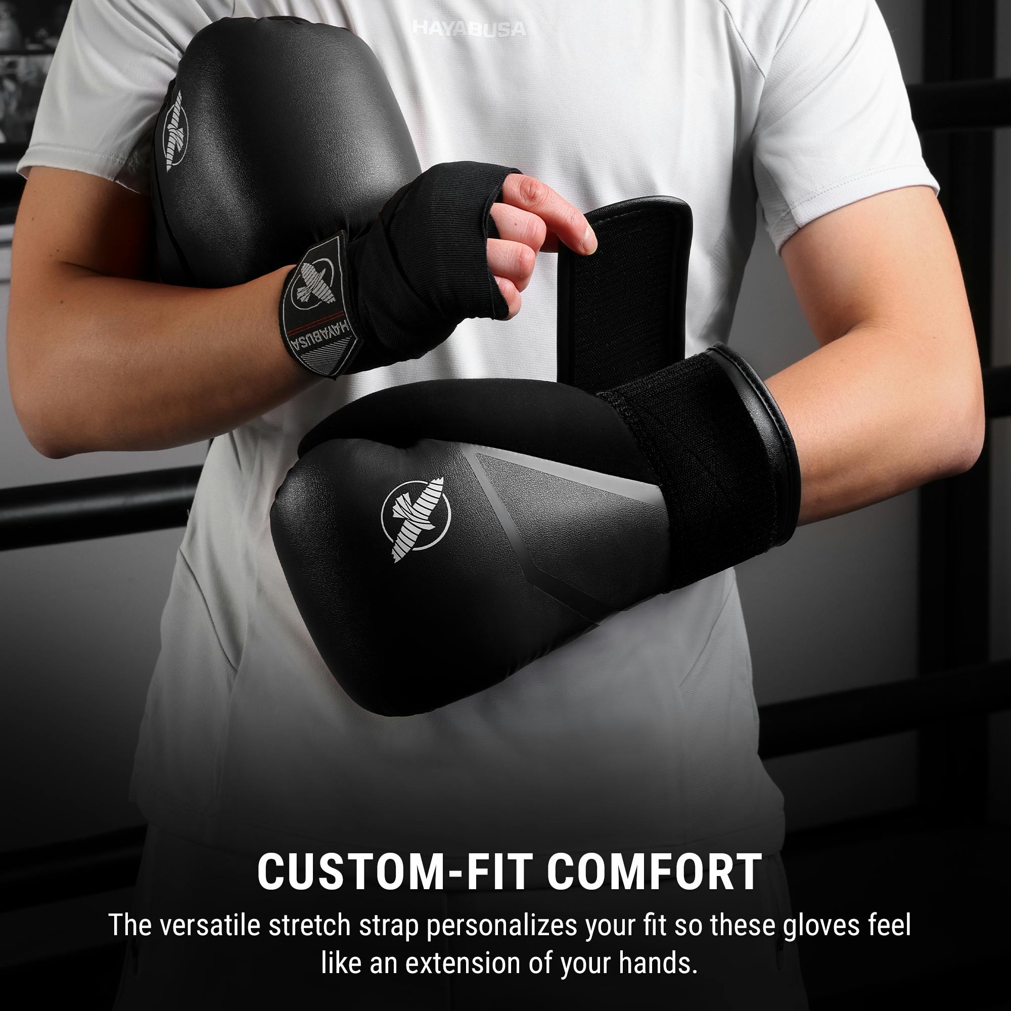 Hayabusa E1 Boxing Gloves for Men and Women - Black/Grey, 18oz