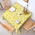 thumbnail image 2 of Yellow Lemon Fruit Slices White Pattern Square Tablecloth,Waterproof Square Table Cover,Wipeable Spillproof Washable Table Cover for Home Kitchen Party Decor 52"x52"(132x132cm), 2 of 6
