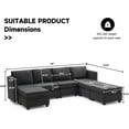 thumbnail image 6 of Weture Modular Sectional Sofa, Convertible U Shaped Sofa Couch with Storage, High Supportive & Soft Sponges, 7 Seat Modular Sectionals Sofa Couch with Chaise for Living Room, Dark Grey, 6 of 6
