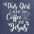 thumbnail image 5 of Wild Bobby This Girl Runs On Coffee And Jesus Inspirational/Christian Unisex Crewneck Graphic Sweatshirt, Vintage Heather Navy, Large, 5 of 5