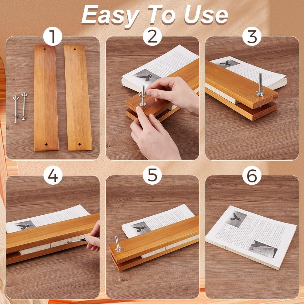 Wood Bookbinding Press 15.75x3.15 Inch Rectangular Book Press Machine Flat Paper Press Machine Book Press Bookbinding