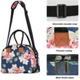 thumbnail image 2 of Insulated Lunch Bags for Women Men - AILKIN Large Tote Adult Lunch Box Side Pockets,Reusable Leakproof Cooler School Lunch Bag for Adult with Adjustable Shoulder Strap at Work Office Picnic,Big Flower, 2 of 6