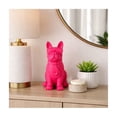 thumbnail image 3 of Boston Terrier Figurine for Home Decor - Bulldog Sculpture for Bathroom, Office, Living Room and Shelf Display - Modern Polyresin Dog Ornament for Coffee Tables and Room Feature Accent - 10", Pink, 3 of 12