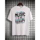 thumbnail image 2 of Classic Crew Neck Cotton T-Shirt - Soft Non-Stretch Fabric, Alphabets Pattern, Casual Versatile Top for Men and Youth - Perfect for Summer and Spring, 2 of 8