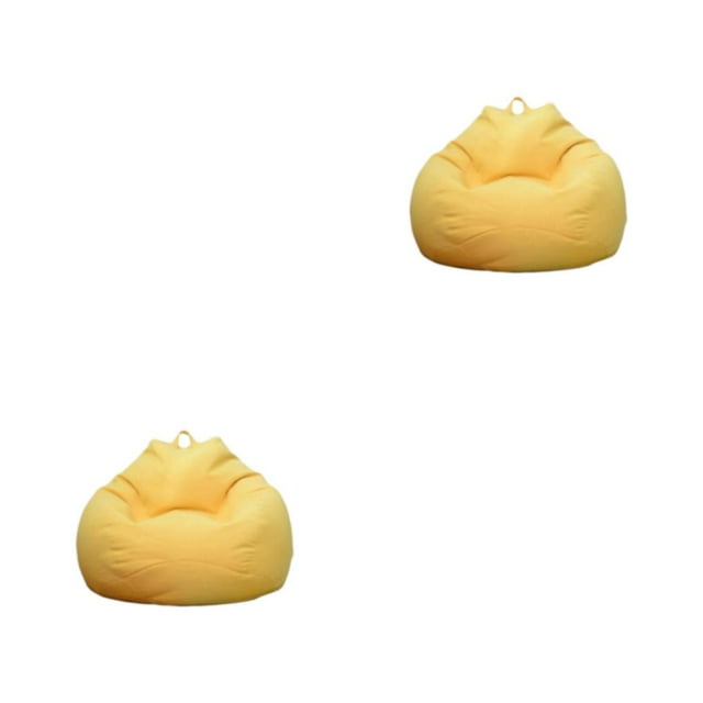 Bewildely Puff Ottoman - Hermosa y práctica adición al hogar Elegante cubierta de silla de tela Sala de estar Puff Sofá Lazy Sofa AMARILLO AMARILLO 2Conjunto