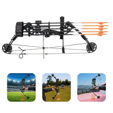 10 Pieces Of Target Paper Black Compound Bow Kit, Archery Hunting Bow Set, Compound Bow Arrow Set With 12 Arrows