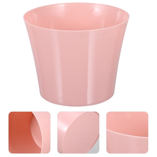 OULII 3Pcs Self Watering Planters Pink Round Excess Water Storage for Urban Plant Lovers