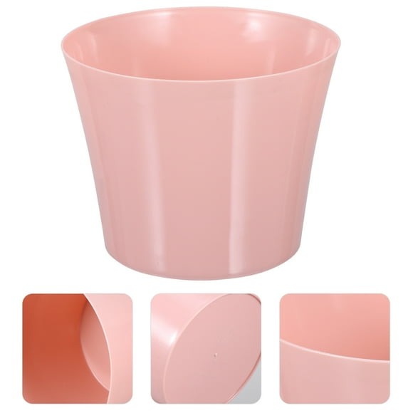 OULII 3Pcs Self Watering Planters Pink Round Excess Water Storage for Urban Plant Lovers