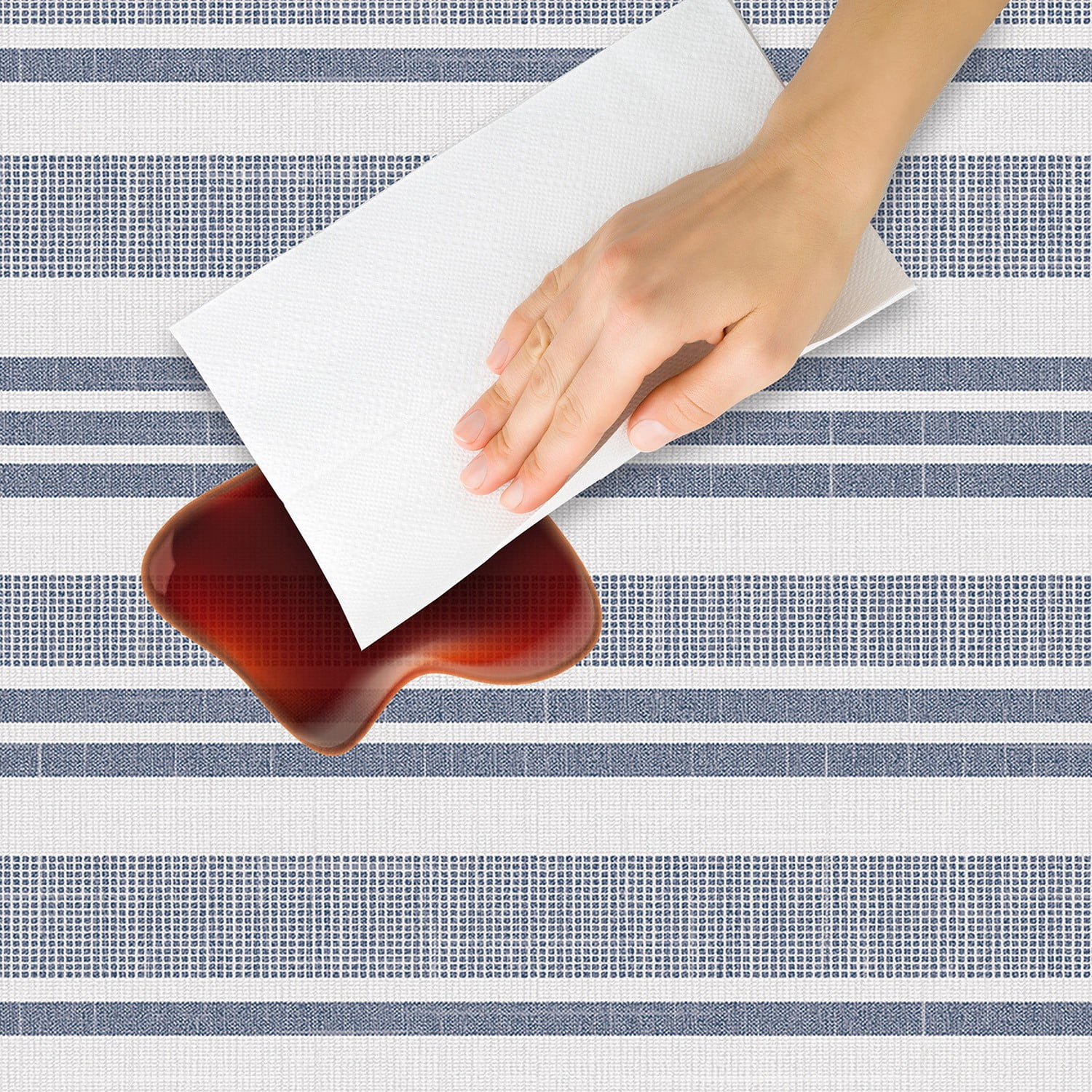 Con-Tact Brand Yard Goods Vinyl Fabric with Flannel Backing, Pre-Cut Linen Strip Denim Blue, 60 in. x 72 in.