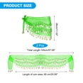 thumbnail image 2 of Uxcell Women's Belly Dance Hip Scarf with Sequins Triangle Wrap Skirts Waist Chain for Party Costume Performance Light Green, 2 of 7