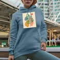 thumbnail image 2 of Aesthetic Minimalism Boho Botanical Art Merch Gift, Light Blue Hooded Sweatshirt or Hoodie, XL, 2 of 5