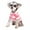Pink, variant on Pet Dog PoloShirt Pullover ShortTees Small Dog Roll-Neck Collar Stripe T-shirt