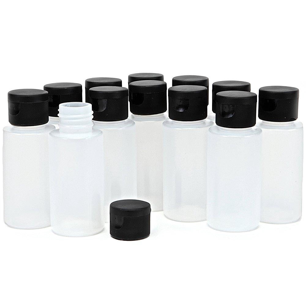 vivaplex 12 clear 2 oz plastic squeeze bottles  with 