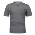 thumbnail image 5 of Mens Shirts Summer Clearance V-Neck Pocket Striped Pattern Casual Fashion Lapel Short Sleeve Shirt, 5 of 9