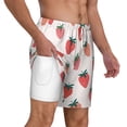 thumbnail image 3 of Balery Hand Drawn Strawberry Mens Swim Trunks Swim Shorts for Men Quick Dry Inseam Beach Shorts with Compression Liner Pocket-XX-Large, 3 of 9