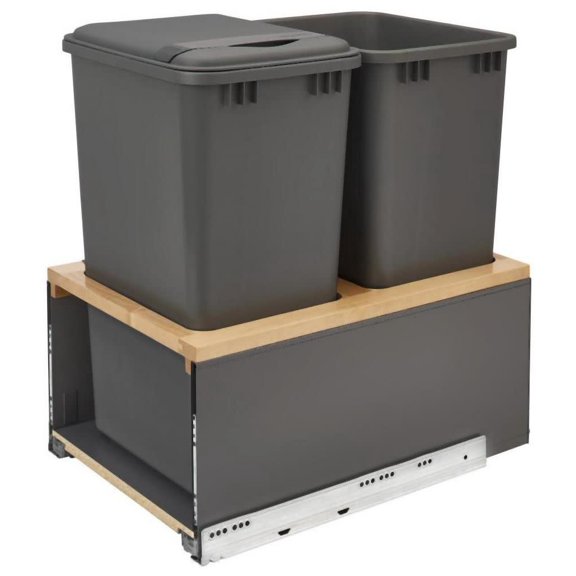 Rev-A-Shelf 5LB-1850OGMP-213 Legrabox 16-1/2"W Built In Pull Out Double 50 Qt / 12.5