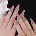thumbnail image 2 of FCOGIN Long Coffin, 24 Pieces, Gradient Series, Gray, Pink, Acrylic False Nail, Press on Nail, 2 of 5