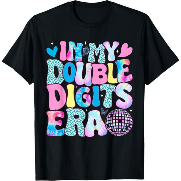 In My Double Digits Era Retro 10 Year Old 10th Birthday Girl Vintage Gifts T-shirt