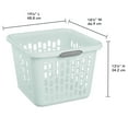 thumbnail image 2 of Sterilite Small 1.5 Bushel Square Plastic Laundry Basket with 2 Comfort Grip Handles, Mint, 6 Pack, 2 of 8