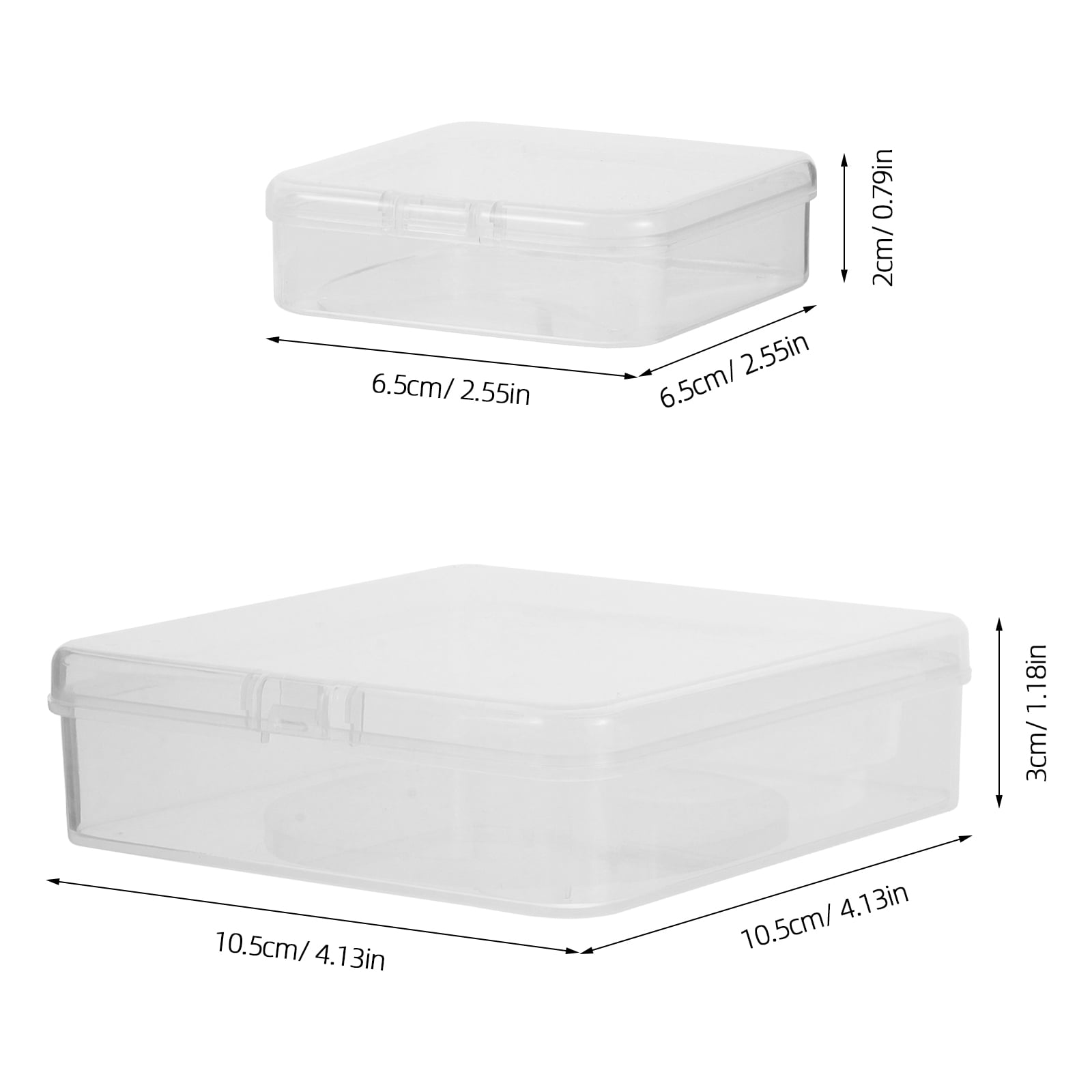 TABLZONE 30pcs Transparent Rectangular Craft Storage Containers, Plastic PP Organizer Boxes for Art Supplies and Small Items