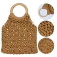 thumbnail image 5 of Cotton Rope Weave Bag Handmade Women Tote Bag Attractive Handy Bag Girls Beach Handbag for Daily Use (Light Brown), 5 of 6