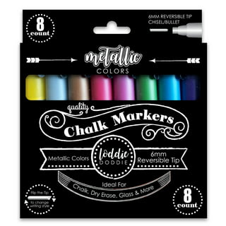 Chalky Crown Liquid Chalk Marker Pen - White Dry Erase Marker 6 mm  Reversible Tip (5 Pack)