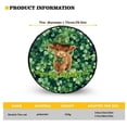 thumbnail image 5 of Yuyamidu St. Patrick's Day Spare Tire Cover Highland Cow Wheel Protectors Weatherproof Camper Tire Covers for Travel Trailer RV Green Leaf Tough Tire Cover, 5 of 5