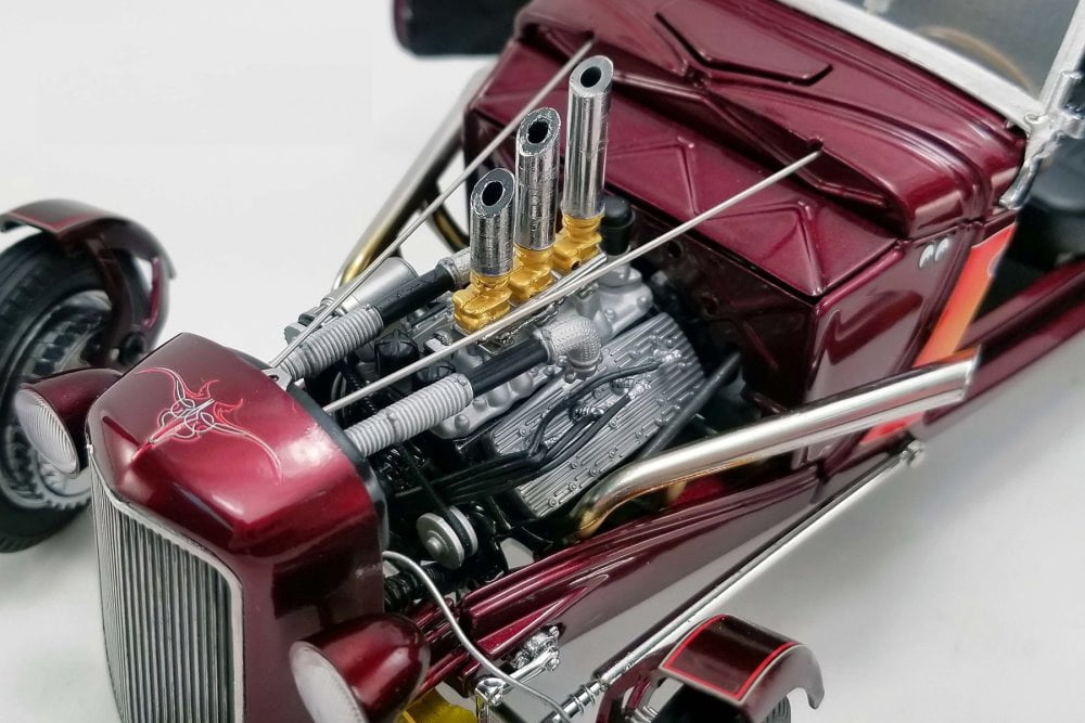 1934 Hot Rod Roadster, Brandywine Red Metallic with Flames - GMP