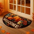thumbnail image 4 of Thanksgiving Fall Decor Pumpkin Half Round Doormat Washable Semi Circle Rug Non Slip Half Moon Rug Floor Mat for Indoor Outdoor Bathroom Kitchen Fireplace Entryway Bath Holiday Decor, 4 of 6