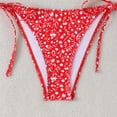thumbnail image 5 of Women's 2 Piece Floral Tropical Print Bikini Set Boho Triangle Bathing Suit Tie Backless Swimsuit Sets (Red,S), 5 of 7
