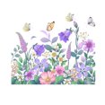 thumbnail image 3 of Adhesivos de pared de PVC con flores frescas y mariposas, 25 x 60 cm, 2 hojas, 3 of 4