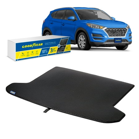 Goodyear Custom Fit Cargo Mat Liner for Hyundai Tucson 2019-2021 - Heavy Duty Trunk Liner, Diamond Shape, Luggage with Waterproof, Liquid & Dirt Trapping Technology - Anti-Slip Cargo Liner - GY006318