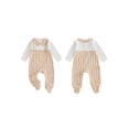 thumbnail image 2 of BemeyourBBs Preemie Newborn Girl Spring Summer Fall Winter Clothes 0 3 6 Months Footed Romper Plaid Fake Two-Piece Long Sleeve Doll Collar Footie Jumpsuit, 2 of 9