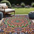 thumbnail image 3 of Multicolor Bohemian Mandala Pattern Outdoor Area Rug, 3 of 5