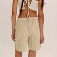 thumbnail image 5 of HAOTAGS Women's Summer Shorts, Elastic Waist Pockets Breathable Sports Shorts Khaki 2XL, 5 of 8