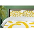 thumbnail image 4 of Ambesonne Sun Duvet Cover Sets, Doodle Sun Burst Summer, 2-King, Yellow White, 4 of 6