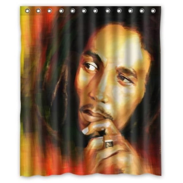 Zaza Custom Bob Marley Rasta Reggae Bathroom Shower Curtain 60 X