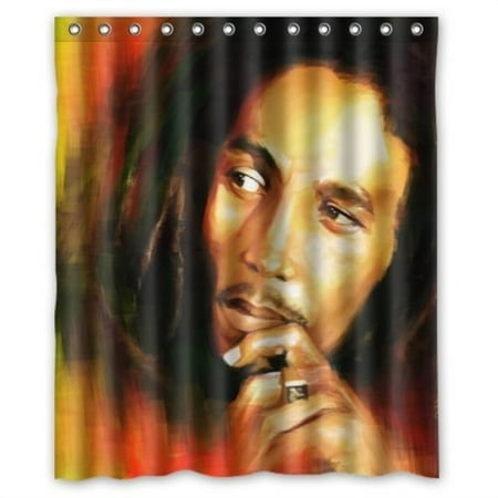 Zaza Custom Bob Marley Rasta Reggae Bathroom Shower Curtain 60 X