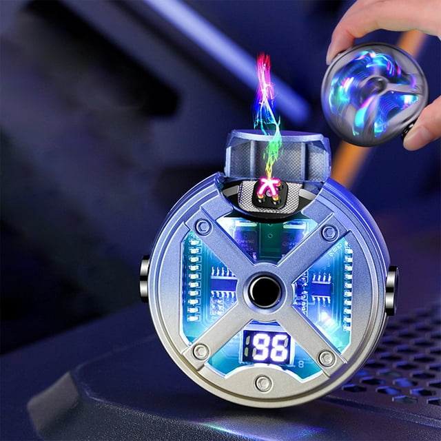 KTTECTOA Electronic Rechargeable Lighter Lighter Transparent Double Lighter LED Power Display Type-C Rechargeable Lighter Outdoor Windproof Clearance Christmas Decorations Canada Days