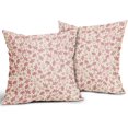 thumbnail image 2 of Vintage Flower Pillow Covers 18x18 Set of 2 Rustic Cute Small Floral Black Brown Old Style Decorative Throw Pillows Outdoor PillowCase Farmhouse Linen Cushion Case Decor for Home Sofa Couch Bed, 2 of 6
