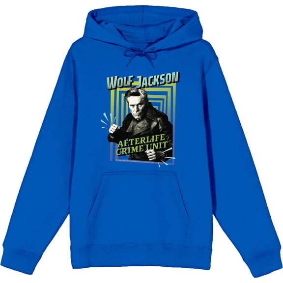 Beetlejuice Beetlejuice Wolf Jackson Afterlife Royal Blue Adult Long Sleeve Hoodie-Medium