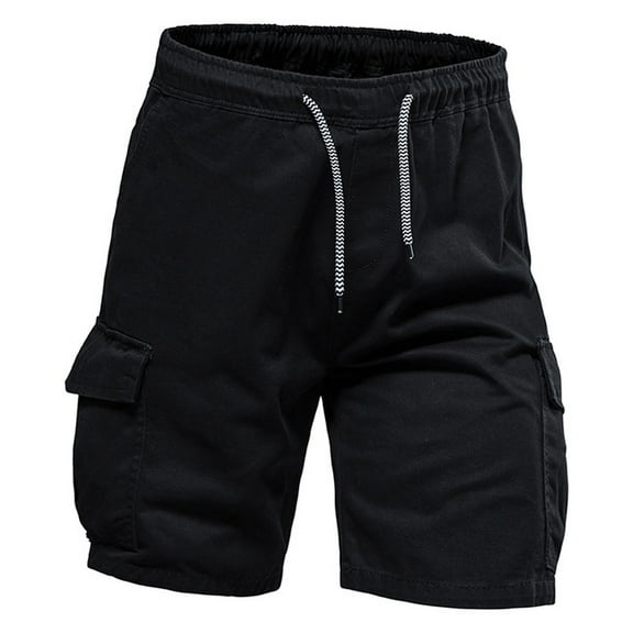 cllios Mens Cargo Shorts with Multi Pockets Lightweight Cotton 5 Inch Work Shorts Drawstring Elastic Waist Hiking Shorts