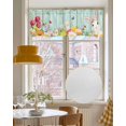 thumbnail image 4 of Easter Rabbits Linen Curtain Valance for Bedroom/Bathroom/Kitchen/Office/Living/Dining Room Windows,White Bunny Farmhouse Eggs Flower Rod Pocket Topper Drapes Decorative Cafe Drapery Panel 42x18, 4 of 6