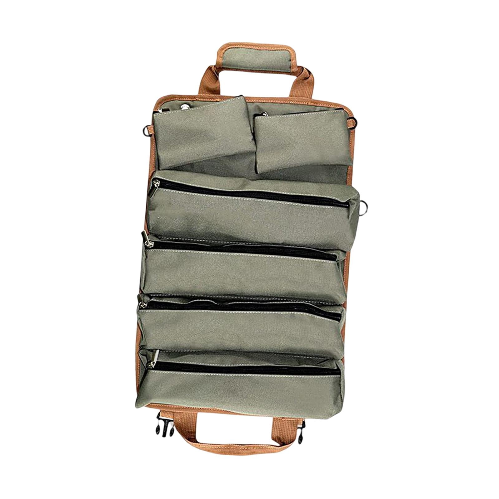 Oxford Cloth Tool Pouch Roll up Multifunctional Case Large Capacity with Zipper Carry Case Maintenance Tool Bag for Gifts
