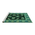 thumbnail image 2 of Ahgly Company Machine Washable Indoor Rectangle Oriental Turquoise Blue Traditional Area Rugs, 2' x 5', 2 of 4