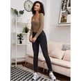 thumbnail image 5 of SAYFUT Women's Sexy Square Neck Bodysuit Long Sleeve Slimming Body Suit Tops Lined Shirt Tops, 5 of 7
