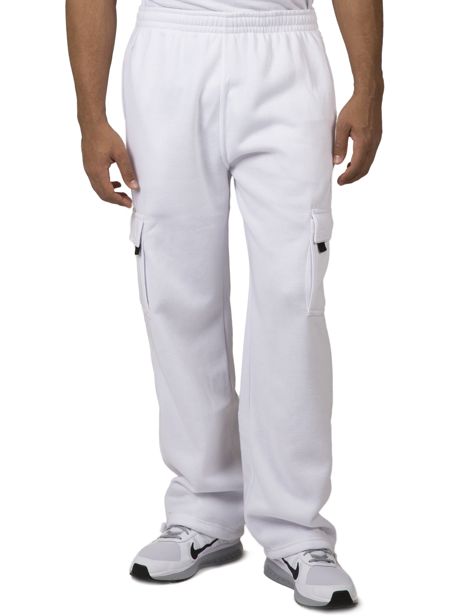 Vibes - Vibes ProActive Mens White Fleece Relax Fit Cargo Pants ...